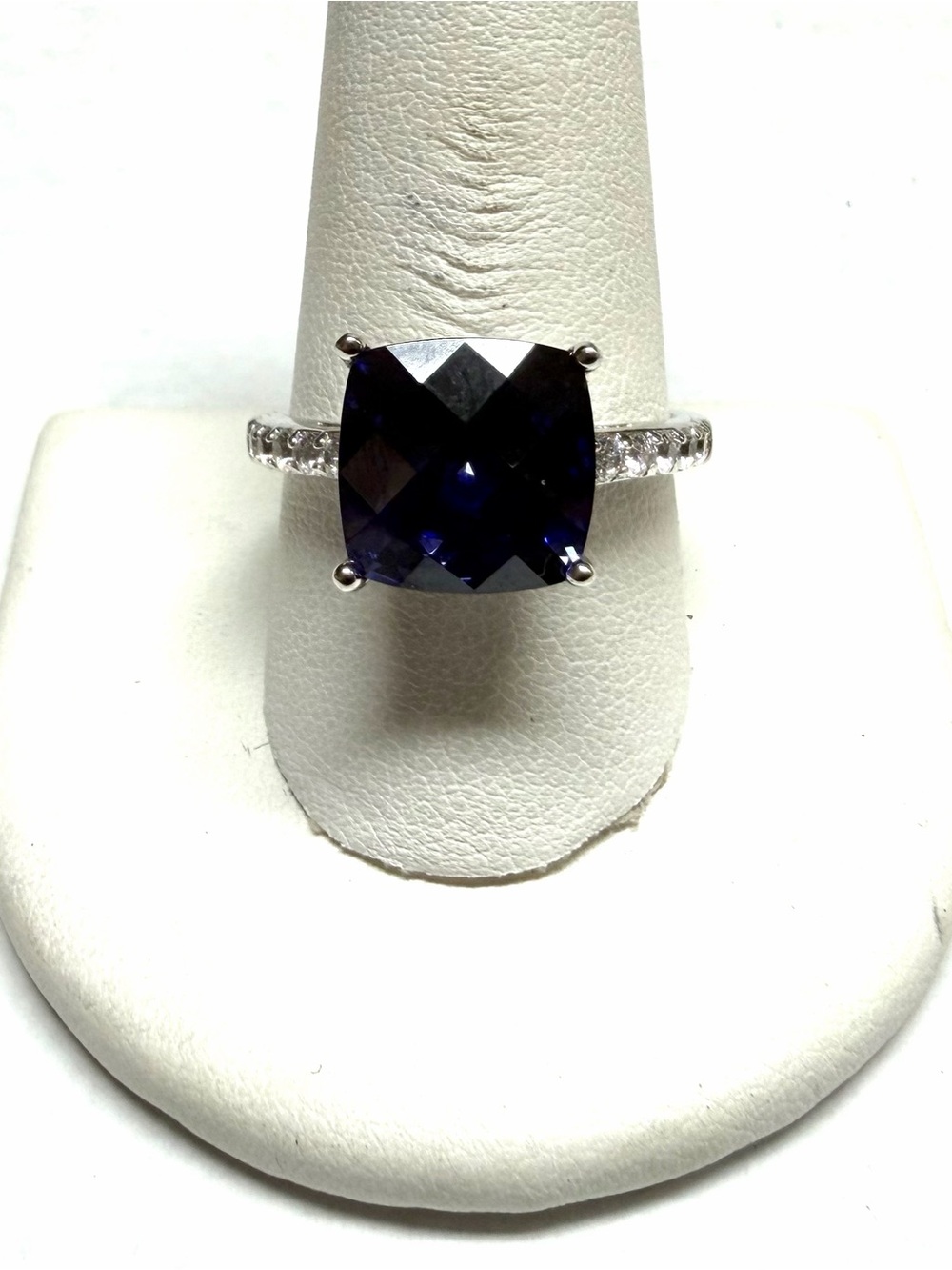 Tacori Sterling Silver Tanzanite And Clear Gemstone Ring
